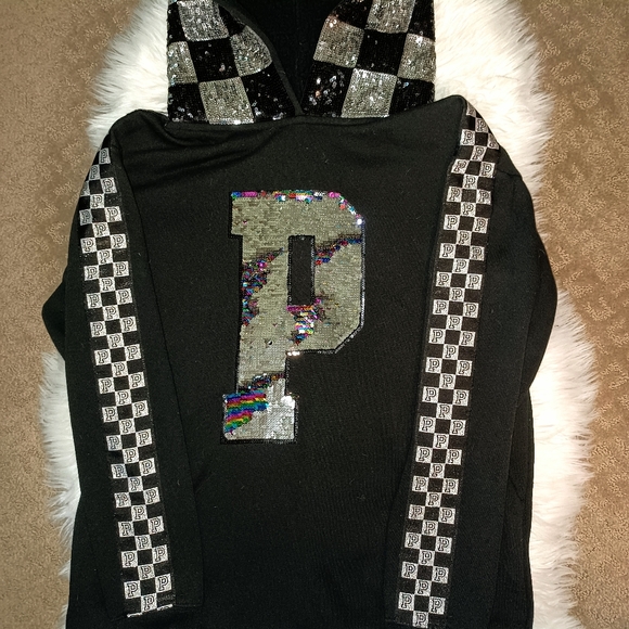 RARE HTF VS PINK limited edition oversize small checkered hoodie - Picture 14 of 14